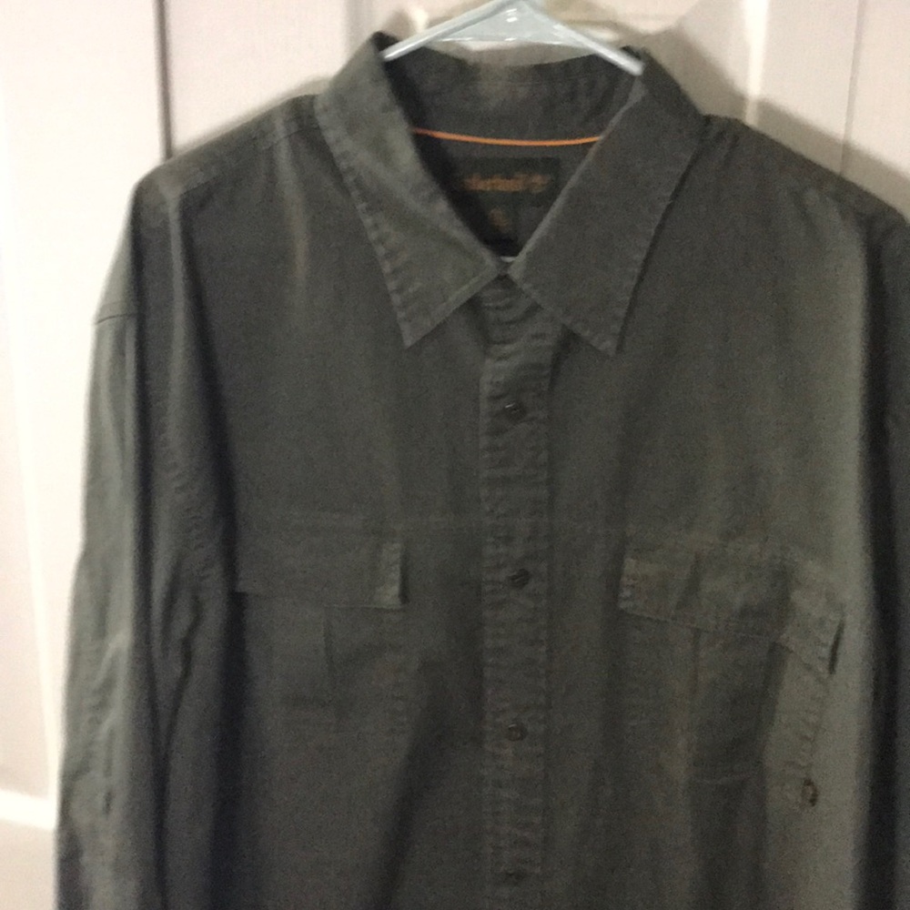 Green Timberland button down shirt